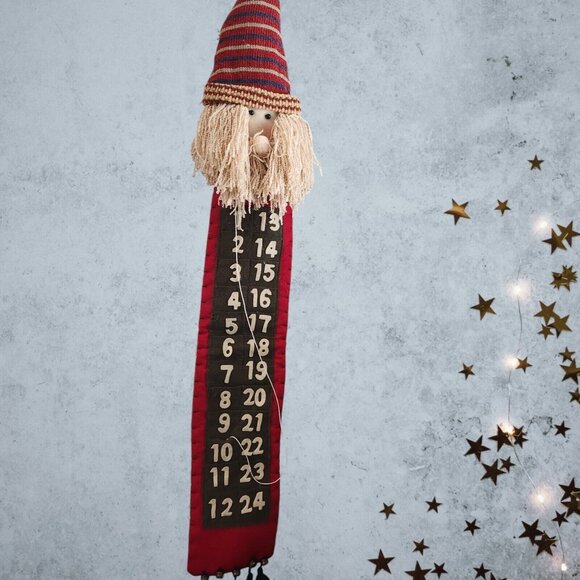 Santa Advent Calendar‎ countdown Fabric with Pockets - Picture 1 of 4